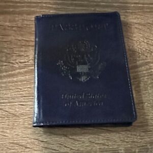 Elegant Navy Leather Passport Cover